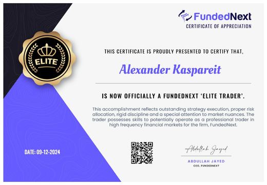 Certificate from another prop firm