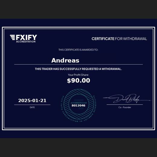 Payout or reward from a prop firm