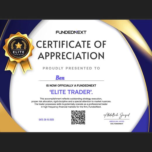 Certificate from another prop firm