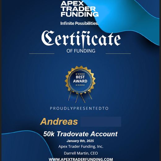 Certificate from another prop firm