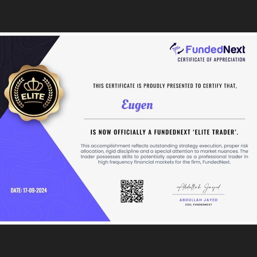 Certificate from another prop firm